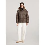 RESET - Liisa - Dames Winterjas - Geruite Stof - Korte Puffer - Imitatie Dons