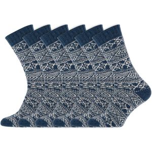 Noorse sokken | Dames sokken | Merk: Basset | Kleur: Blauw | Maat: 35 t/m 42 | 6 Paar