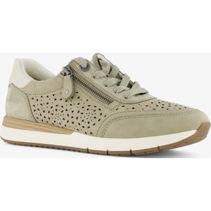 Tamaris Comfort leren dames sneakers lichtgroen - Maat 41 - Uitneembare zool