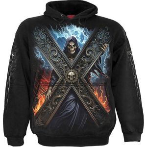 Spiral Crossed Over Hoodie Heren Trui met capuchon - zwart - XXL