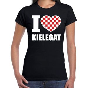 Carnaval t-shirt I love Kielegat voor dames- zwart - Breda - Carnavalshirt / verkleedkleding XS