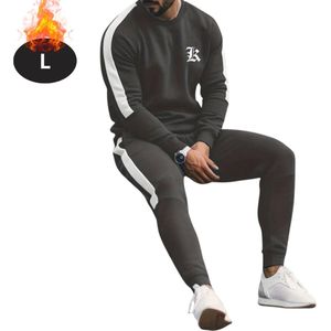 Livano Joggingpak - Huispak - Volwassenen - Trainingspak - Comfortabel - Joggingsbroek - Tracksuit - Heren - Casual - Donkergrijs - S