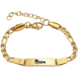 Baby/Kinder Armbandje Met Naam | Goud | RVS | Mixim