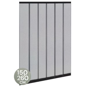 O'DADDY® Vliegengordijn Lamellenhor - 150x260 cm - Deurgordijn - Hordeur - Aanpasbaar Ontwerp - Glasvezel - Deurhor Zwart