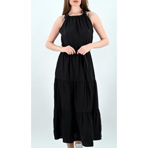 YesMooi - Gelaagde Midi Jurk - Zomerjurk - Zwart - XS (34)