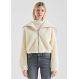 QS teddy gebreid vest ecru