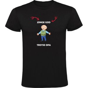 Jonge god trotse opa Heren T-shirt | oud | familie | trots | jong | opa | bejaard | penisoen