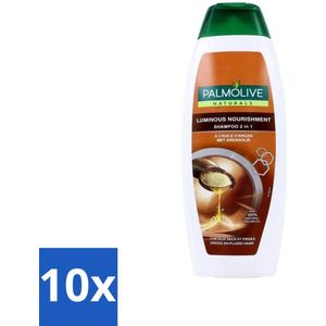Palmolive Naturals - 2in1 Shampoo - Luminous Nourishment - Voedend & Glanzend - 350 ml - Bulkverpakking - 10 stuks