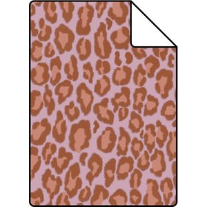 Proefstaal ESTAhome behang panterprint terracotta en lila paars - 26.5 x 21 cm - 131402-S