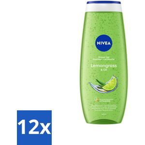 NIVEA - Douchegel - Citroengras & Olieverzorging - Glad & Verfrissend Huidgevoel - 500 ml - Voordeelverpakking - 12 stuks