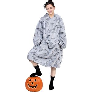 Nachthemd - Deken Hoodie Cadeau - Elegante Damesdeken, Flanellen Deken met Capuchon en Grote Zakken voor Volwassenen