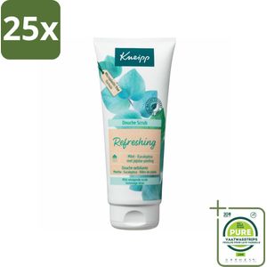 25 x Kneipp - Douche scrub - Refreshing - Mint & Eucalyptus - 200 ml - Grootverpakking - Douche Scrub - Verfrissende Douche - Mint - Eucalyptus - Jojoba Scrub