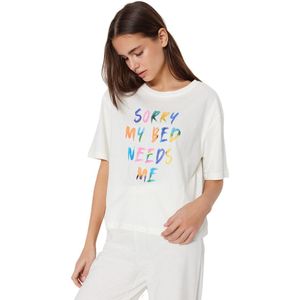 Trendyol Lichtgroene Gebreide Pyjamaset Van 100% Katoen Met Dierenprint Thmss23Pt00134