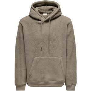 ONLY & SONS - ONSEMILIO REG TEDDY HOODIE - Sweatshirt - Walnoot