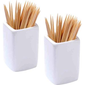 Keramische Tandenstokerdispenser - Duurzaam en Stijlvol - Set van 2
