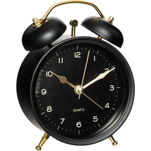 ATMOSPHERA - Wekker - Gouden Wijzers - 10 x 5,5 x 13,5 cm - Hoogwaardige Metaal