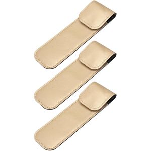 3-delig etui voor pincetten - etui van PU-leer en roestvrij staal - wenkbrauwepilerset - opbergdoos voor pincetten - mini-pincet - eenvoudige houder