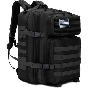 RAMBUX® - Tactical Backpack - Militaire Rugzak - Zwart - Leger Wandelrugzak - Rugzak - 45 Liter