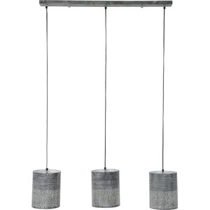 Hanglamp Cilinder grijs | 3 lichts | Ø 20 cm | 100x20x150 cm | eetkamer / woonkamer | industrieel / modern design | verstelbare hoogte