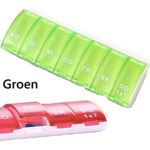 Pillendoosje I Pillendoos I Medicijn Doosje I Pil Box I 7 dagen I 1 Week I Maandag t/m Zondag I Groen