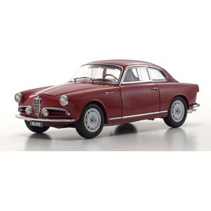 De 1:18 Diecast Modelauto van de Alfa Romeo Giulietta Sprint Veloce van 1956 in Red. De fabrikant van het schaalmodel is Kyosho. Dit model is alleen online verkrijgbaar