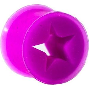 12 mm double flared silicone ster paars ©LMPiercings
