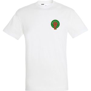 T-shirt Embleem Marokko Klein | Rood Marokko Shirt | WK 2022 Voetbal | Morocco Supporter | Wit | maat 4XL