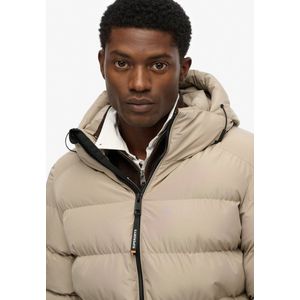 Superdry - Hooded Sports Puffer Jacket - Beige - Winterjas
