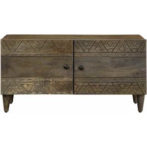 vidaXL Salontafel - Salontafels - Bijzettafel - Banktafel - Salontafel 80x50x40 cm massief mangohout lichtgrijs