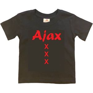 Amsterdam Kinder t-shirt | AJAX XXX | Verjaardagkado | verjaardag kado | grappig | jarig | Amsterdam | Ajax | cadeau | Cadeau | Zwart/rood | Maat 110/116