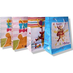 4 Cadeautasjes - Winnie the Pooh - A4 formaat - 32,5x26cm - Papier - Cadeauverpakking