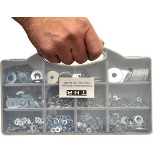Ringenassortiment verzinkt M3 tot M12 1050 onderdelen in praktische koffer M3 M4 M5 M6 M8 M10 M12