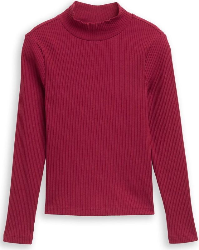 TOM TAILOR - Shirt - Rood - Lange Mouwen - Normale Pasvorm