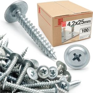 LUN FIX - Schroef 011 met kop onderleg 4,2x25 - bevestigen van materialen - 100 stuks