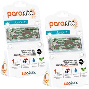 Para'kito Navulbaar Anti-Muggen Armband Junior - Camouflage 2 stuks - Navulbaar - Langdurige Bescherming - Insectenwerend