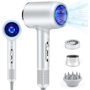 Ionen haardroger 2400 W borstelloze motor - sneldrogend - 3 föhnen diffuser sproeiers - salon en reizen - wit Haardroger Met Borstel