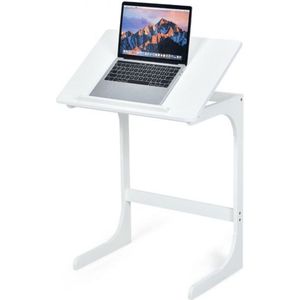 Zenzee - Bijzettafel - Laptoptafel - Laptopstandaard - Eettafel - Klapbaar - Voor Bank of bed - B60 x H70 x D40 cm - Wit