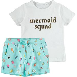 Name it t-shirt en short - wit - NMFzofia - maat 92