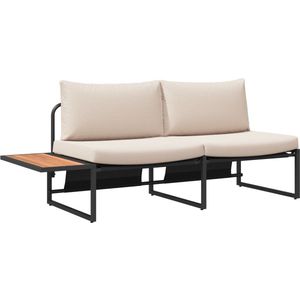 vidaXL - 3-delige - tuin - eetset - met - taupe - kussens