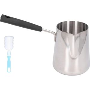 Zeynomax - Roestvrijstalen Inductie Mokkapot 600ml - Turkse Koffiepot - Glanzende Afwerking - Hittebestendig - Boterwarmer - 575 ml - Modern Design