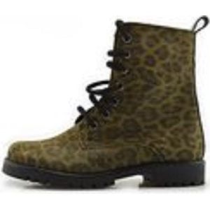 Vippy's Veterboots - Groen - Maat 33 - Luipaardprint - Bikerboots