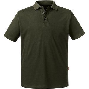 Russell - Pure Organic Polo - Donkergroen - 100% Biologisch Katoen - S