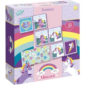 Totum Unicorn Domino spel Eenhoorn 32-delig kaartspel educatief kinderspeelgoed