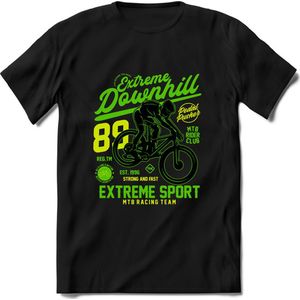 Extreme Downhill | TSK Studio Mountainbike kleding Sport T-Shirt | Limegroen | Heren / Dames | Perfect MTB Verjaardag Cadeau Shirt Maat M