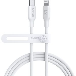 Anker 541 - USB-C-naar-Lightning-kabel (Phantom wit, 180 cm) - MFi-gecertificeerd - biologische snellaadkabel voor iPhone 14 14pro 14pro Max 13 13 Pro 12 11 X XS XR 8 Plus (oplader niet meegeleverd)