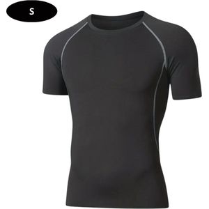 Livano Sportshirt Heren - Sport - Fitness - Compressie Shirt - Corrigerend Hemd - Sportkleding - Mannen - Grijs - XS