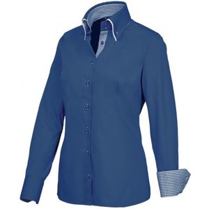 DAMES BLOUSE GIOVANNI CAPRARO 29309 36 ROYALBLUE MET BLAUW RUIT ACCENTEN | maat 40