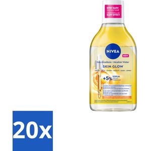 20 x NIVEA - Micellair Water - Serum Verrijkt Stralend - Verwijdert Waterbestendige Make-up - 400 ml - Micellair Water - Gezichtsreiniging - Stralende Huid - Gevoelige Huid - Hydraterend