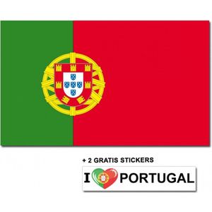 Portugese vlag + 2 gratis stickers