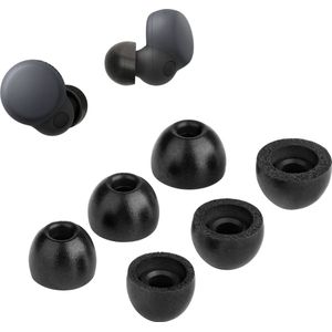 kwmobile 6x cover voor oordopjes - geschikt voor Sony LinkBuds S - Van memory foam in zwart - Maat S, M en L